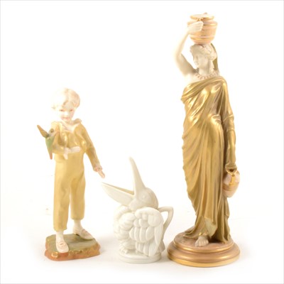 Lot 36 - A Royal Worcester figure, of a Grecian water carrier, ...