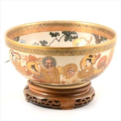 Lot 31 - A Satsuma rose bowl, with seal mark, ...