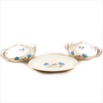 Lot 92 - A Wedgwood bone china dinner and tea service, Ice Rose pattern, ...