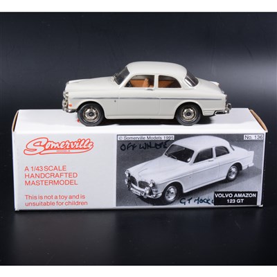 Lot 339 - Somerville 1:43 scale white metal model; no.136 Volvo Amazon 123GT a rare off white GT mock up version, boxed.