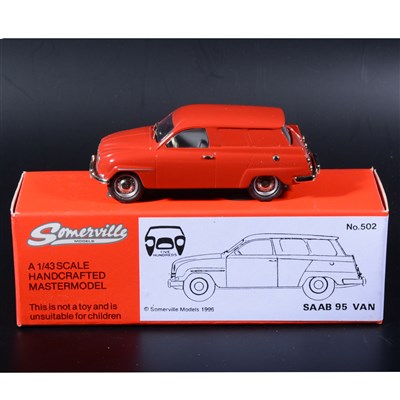 Lot 273 - Somerville 1:43 scale white metal model; no.502 Saab 95 Van no.1 in the limited edition of 500, in red, boxed.