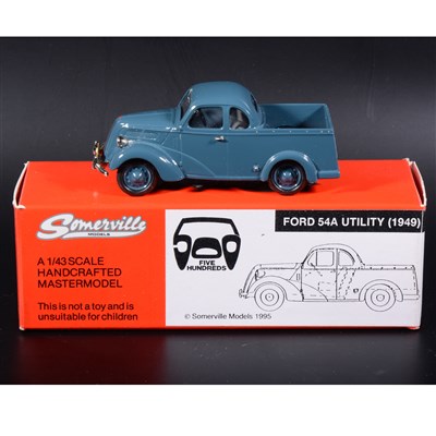 Lot 351 - Somerville 1:43 scale white metal model; no.501 Ford 54A Utility (1949) no.1 in the limited edition of 500, in blue, boxed.