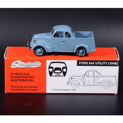 Lot 281 - Somerville 1:43 scale white metal model; no.501 Ford 54A Utility (1949) no.4 in the limited edition of 500, in blue, boxed.