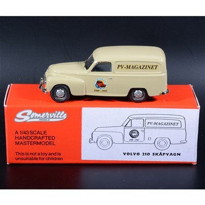 Lot 269 - Somerville 1:43 scale white metal model; a rare no.140 Volvo 210 Skapvagn van, with 'PV-Magazinet' transfers, boxed.