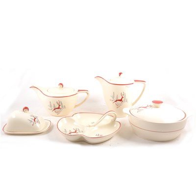 Lot 81 - Fieldings Crown Devon, Stockholm pattern, part dinner, tea and coffee service