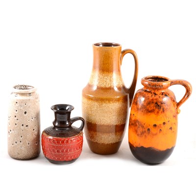 Lot 23 - A quantity of West German 'Lava' pottery vessels, and similar