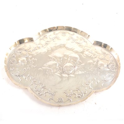 Lot 181 - Silver tray, lobed form