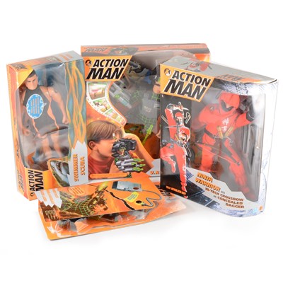 Lot 156 - Hasbro Action Man; including Ninja Warrior, V.R. warrior, Suba swimmer and power pack.