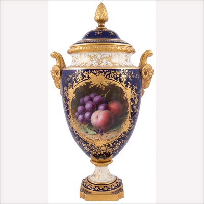 Lot 55A - A large Coalport amphora shape vase, painted by E. A. Chivers