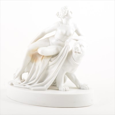 Lot 523 - A Meissen parian group, Ariadne on the panther