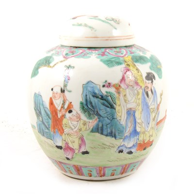 Lot 121 - Chinese porcelain ginger jar and cover, height...