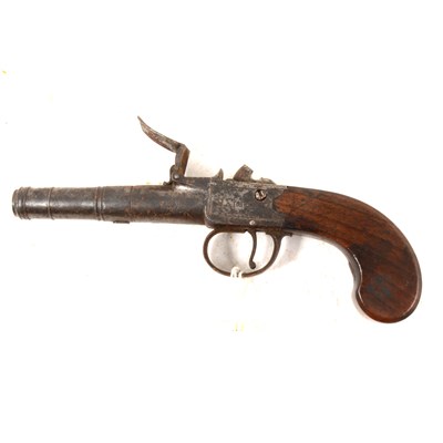 Lot 130 - 18th Century Cannon barrel flintlock pocket...