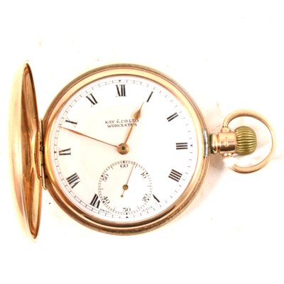 Lot 164 - 9ct gold cased Full Hunter pocket watch, dial...