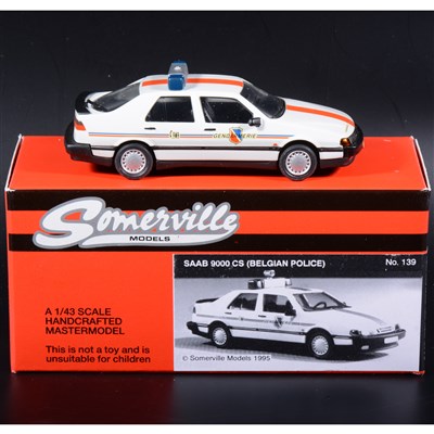 Lot 493 - Somerville 1:43 scale white metal model; no.139 Saab 9000 (Belgian Police), boxed