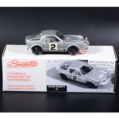 Lot 495 - Somerville 1:43 scale white metal model; no.135a Saab Sonett (Rally), boxed