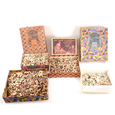 Lot 49 - A quantity of Academy and other wooden jigsaw puzzles, boxed.