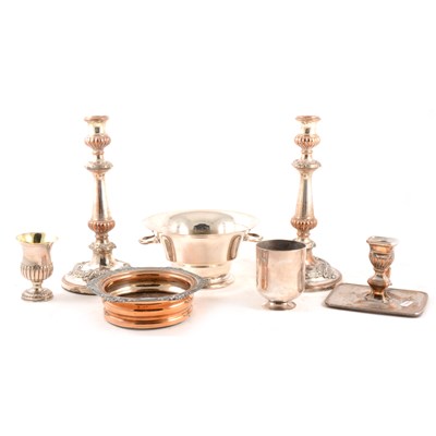 Lot 153A - Two boxes of silver plate, including a Walker and Hall salver