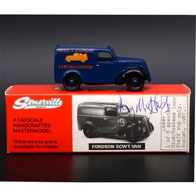 Lot 464 - Somerville 1:43 scale white metal model; Fordson 5CWT. Van 'Eddie & Robbans' transfers in dark blue