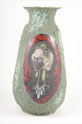 Lot 105 - An Italian mid-century sgraffito vase, attributed to Luigi Santi for Ceramiche Bianconi.