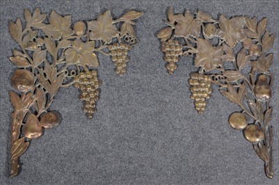 Lot 146 - A pair of gilt bronze wall appliques, probably 1930's
