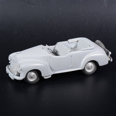 Lot 447 - A Somerville metal mock-up prototype of the no.151 Vauxhall Caleche, partly painted, with rubber tyres, 10.5cm.