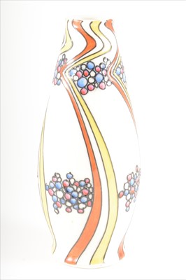 Lot 24 - A 'Secessionist' series vase in unusual colourway, designed by John Wadsworth and Leon Solon for Minton.