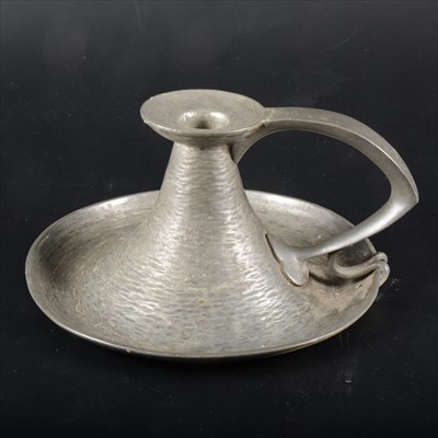 Lot 35 - An Arts and Crafts 'Tudric' pewter candleholder, attributed to Oliver Baker for Liberty & Co.
