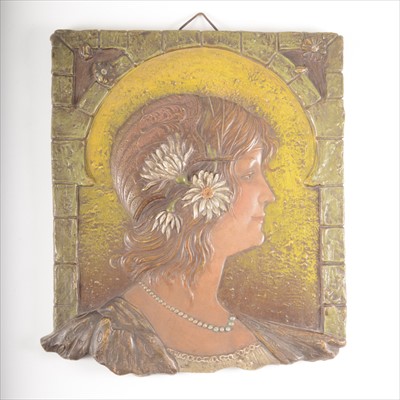 Lot 83 - An Art Nouveau terracotta plaque, by Bernard Bloch, Austria