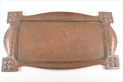 Lot 74 - An Arts and Crafts copper tray, circa 1900.