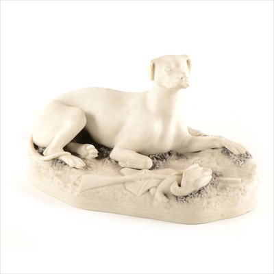 Lot 70 - Copeland parian model of a Gun Dog