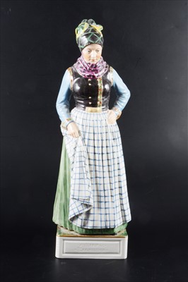 Lot 151 - A large over-glaze porcelain figure, 'Blåndvandshuk', by Carl Martin-Hansen for Royal Copenhagen.
