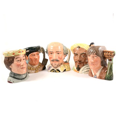 Lot 83 - A collection of Royal Doulton character jugs, including Henry VIII, ...