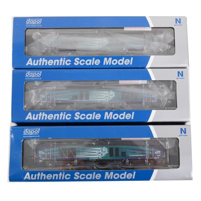 Lot 77 - Two Dapol N gauge model railway locomotives; class 68 Evolution 68001, both boxed.