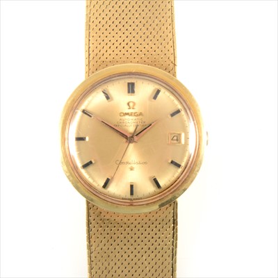 Lot 162 - Omega –  a gentleman's 18 carat yellow gold  Automatic Constellation Chronometer wrist watch.