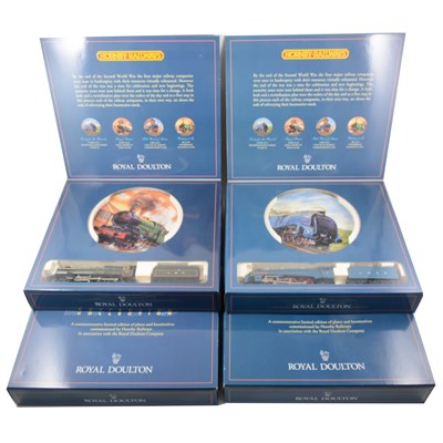 Lot 36 - Hornby Railways and Royal Doulton 'Time For a Change' 50th anniversary collection; set of four OO gauge locomotives with accompanying collectors plates.