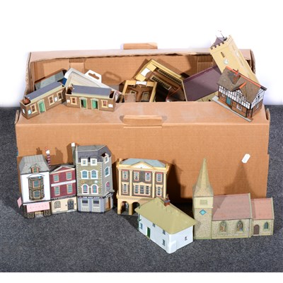 Lot 71 - OO gauge model railway track-side layout buildings, seven boxes.