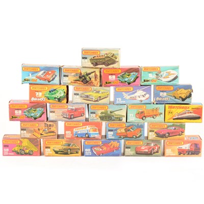 Lot 286 - Matchbox Superfast die-cast models; a near run for no.58 to no.75 (missing no.61), and others.