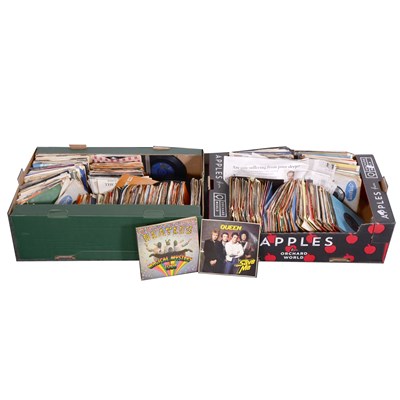 Lot 686 - Vinyl 7" single records; a large quantity in two boxes.
