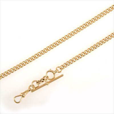 Lot 698 - An 18 carat yellow gold watch albert chain.