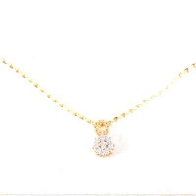Lot 181 - A diamond cluster pendant and chain.