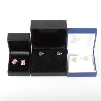Lot 167 - Three pairs of earrings.