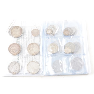 Lot 98 - A collection of George III and later silver and half silver coins.