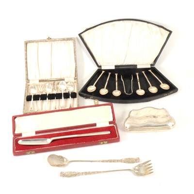 Lot 126 - A silver marrow scoop, in the Georgian style, Francis Howard Limited, Sheffield 1966, etc