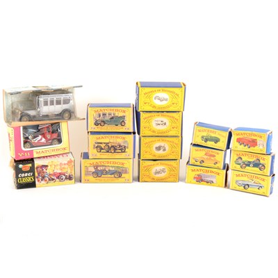Lot 255 - Matchbox and Corgi die-cast models; sixteen, all boxed.