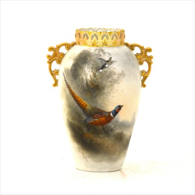 Lot 38 - A Royal Worcester ovoid vase, 1905, ...