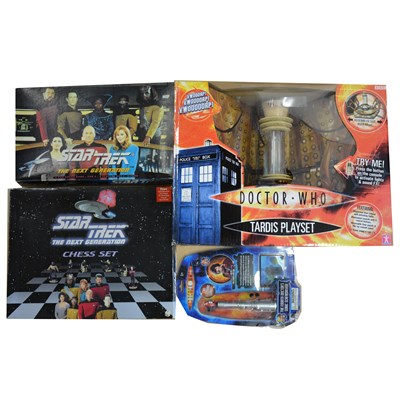 Lot 189 - Dr Who Tardis playset by the BBC, Star-trek The Next Generation chess set etc