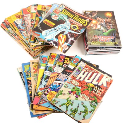 Lot 148 - Marvel comics; a selection of approximately 64 comics and graphic novels, including The Incredible Hulk no.132, etc
