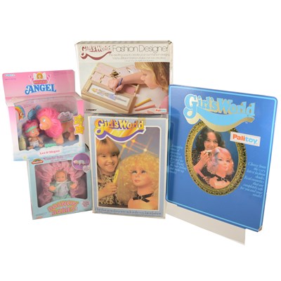 Lot 159 - Toys and Games; two boxes including Girls World, My Little Angel, Bouncin' Babies, model cars etc.