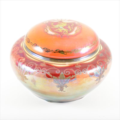 Lot 16 - A lustred vase and cover, by William S Mycock for Pilkington's Royal Lancastrian.