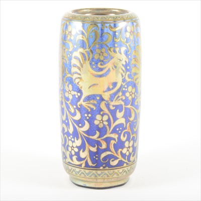 Lot 15 - A lustred vase with cockerel design, by William S Mycock for Pilkington's Royal Lancastrian.